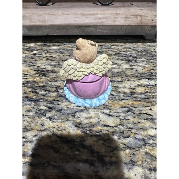 Jewelry Trinket Box Pink Teddy Bear Angel Heart Love Gift - Picture 3 of 3